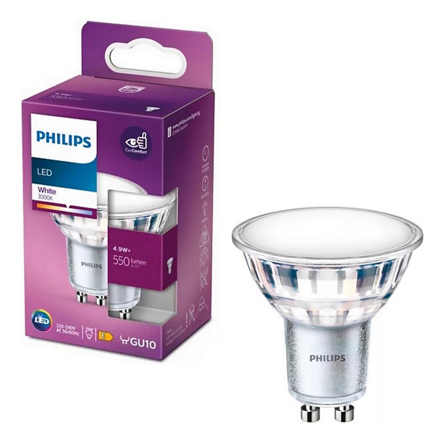 LED Bulb Philips PAR16 GU10/4,9W/230V 3000K