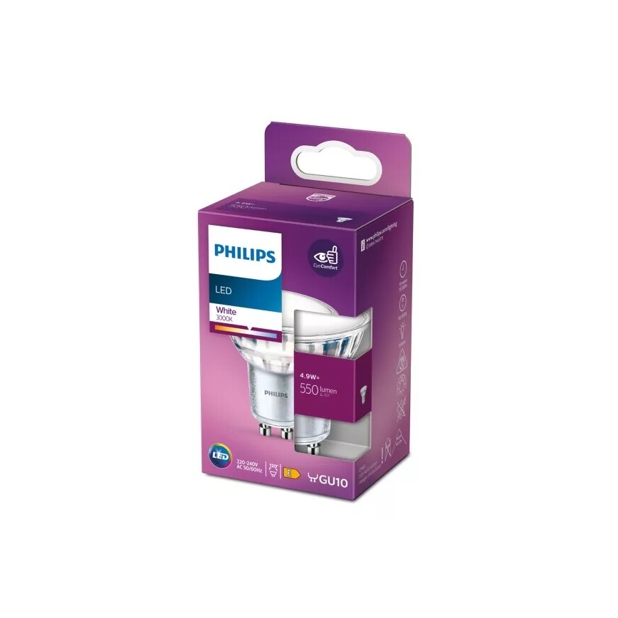 LED Bulb Philips PAR16 GU10/4,9W/230V 3000K