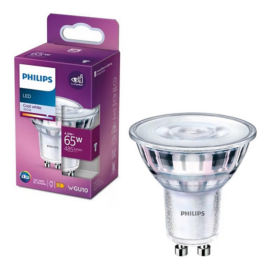 LED Bulb Philips PAR16 GU10/4,9W/230V 4000K