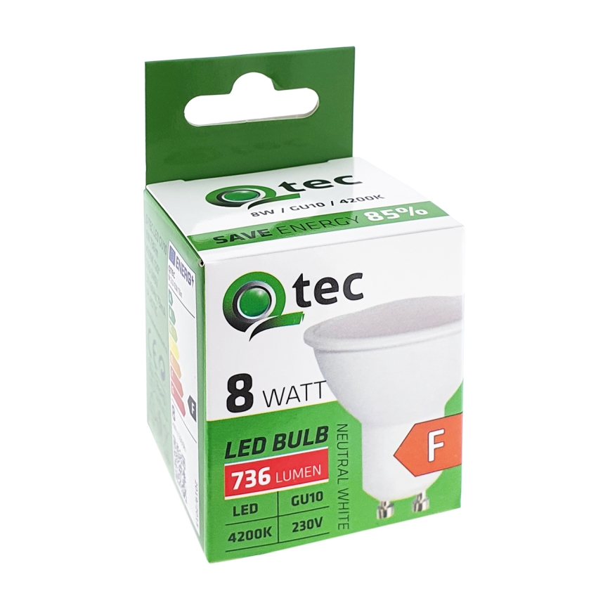 LED Bulb Qtec GU10/8W/230V 4200K