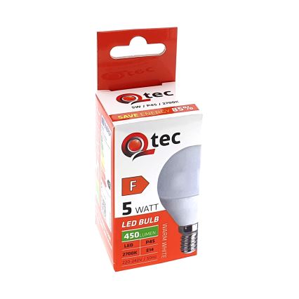 LED Bulb Qtec P45 E14/5W/230V 2700K