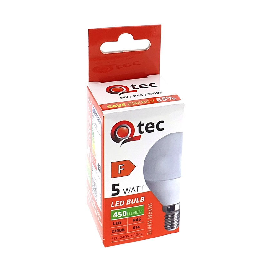 LED Bulb Qtec P45 E14/5W/230V 2700K