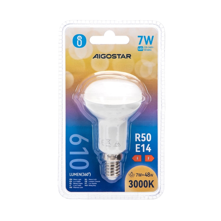LED Bulb R50 E14/7W/230V 3000K - Aigostar