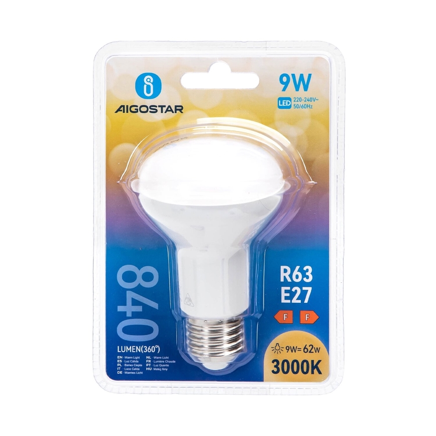 LED Bulb R63 E27/9W/230V 3000K - Aigostar