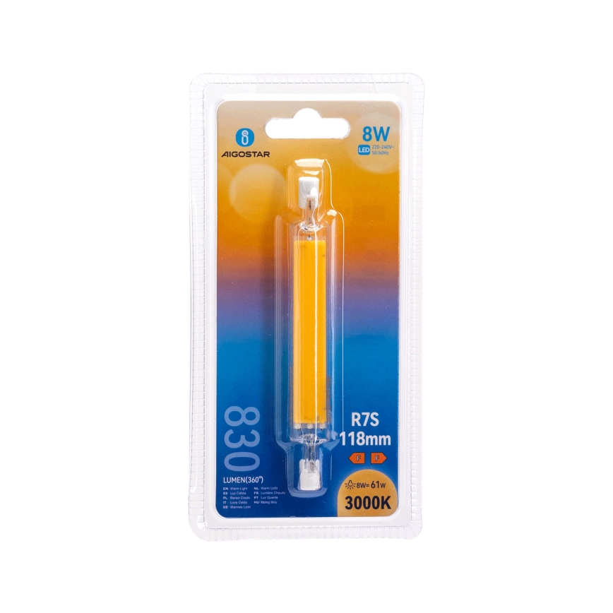 LED Bulb R7s/8W/230V 3000K - Aigostar