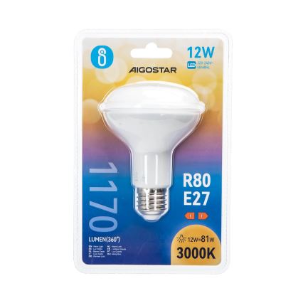 LED Bulb R80 E27/12W/230V 3000K - Aigostar