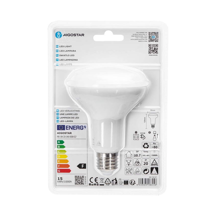 LED Bulb R90 E27/15W/230V 6500K - Aigostar