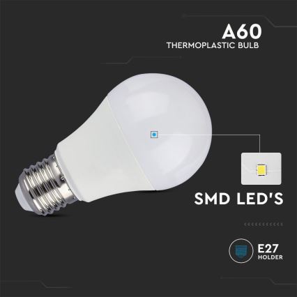 LED Bulb SAMSUNG CHIP A60 E27/8,5W/230V 3000K