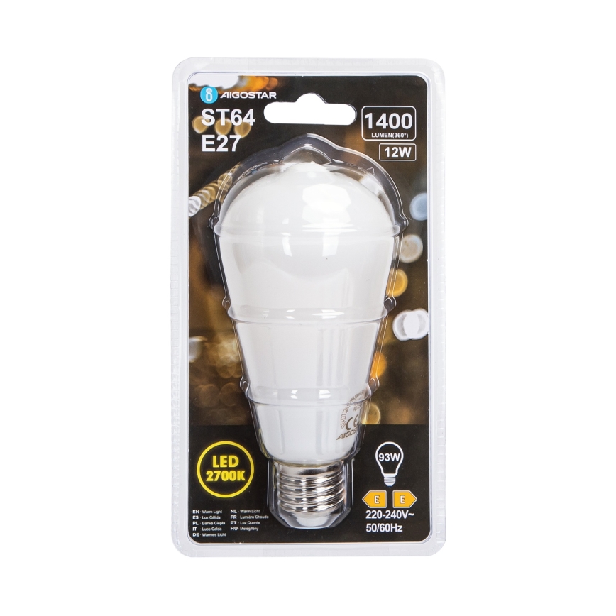 LED Bulb ST64 E27/12W/230V 2700K - Aigostar