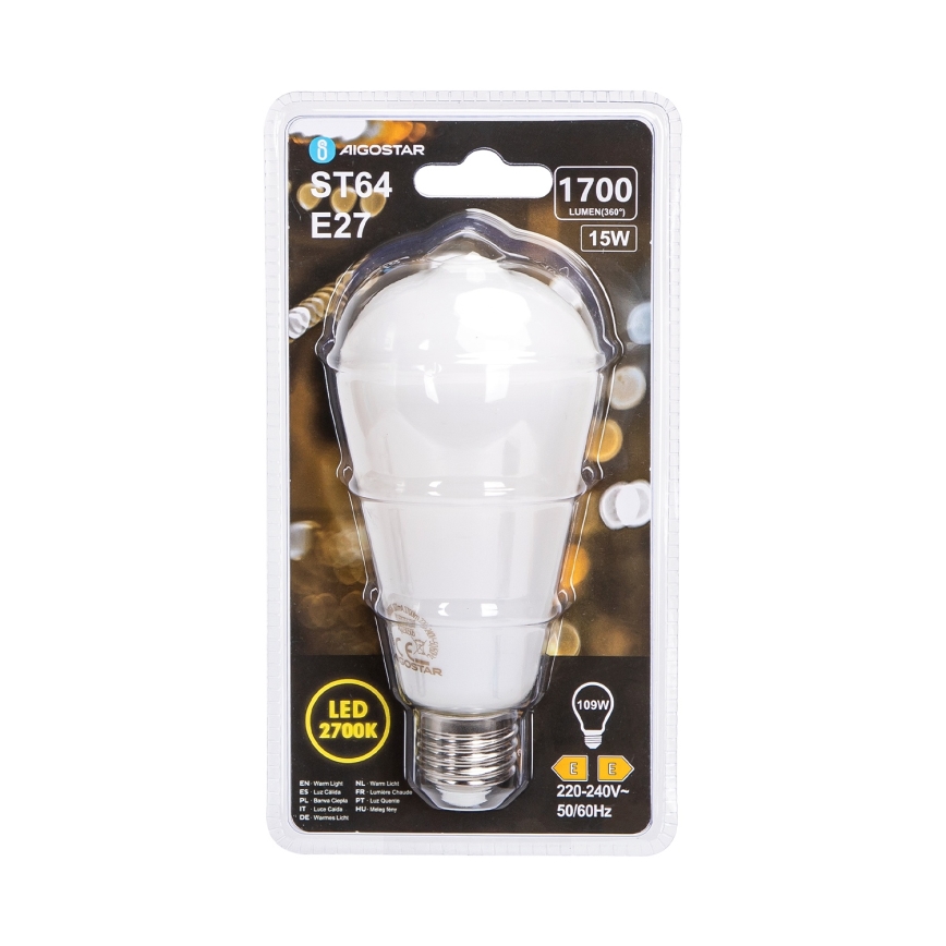 LED Bulb ST64 E27/15W/230V 320° 2700K - Aigostar