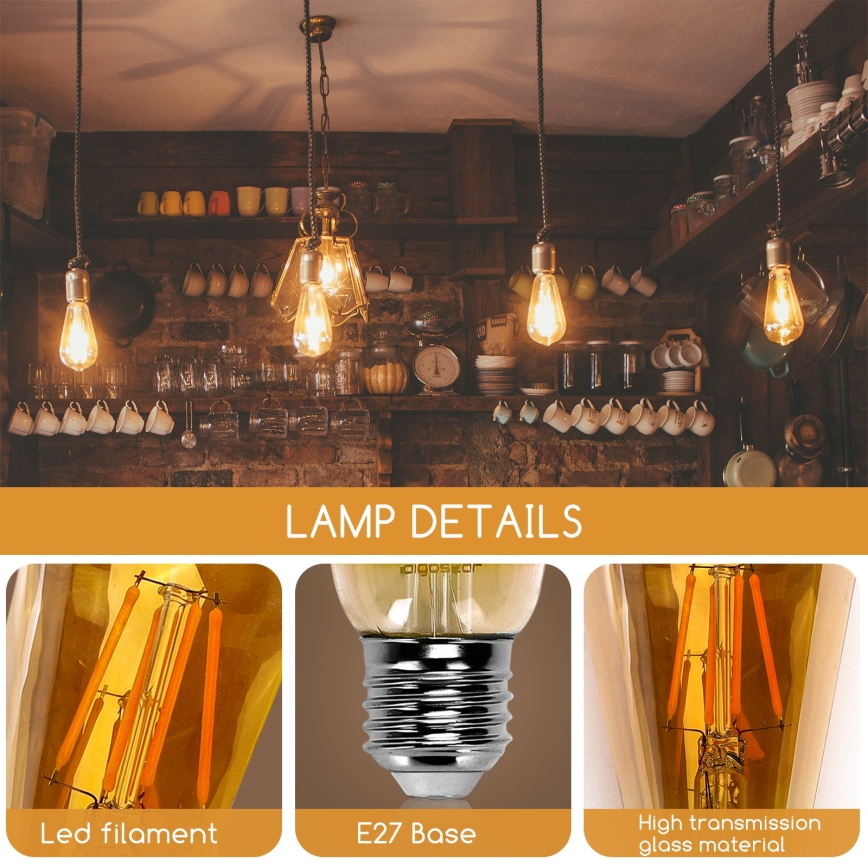 LED bulb ST64 E27/4W/230V 2200K - Aigostar