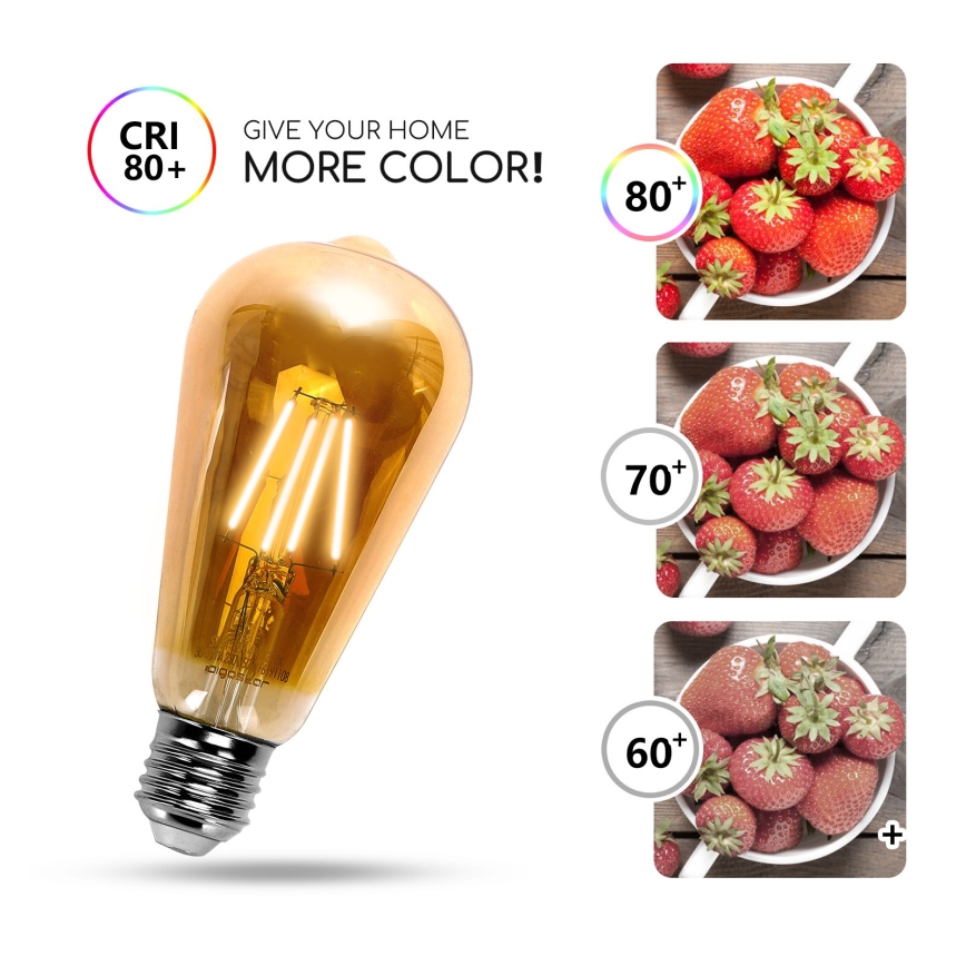 LED bulb ST64 E27/4W/230V 2200K - Aigostar