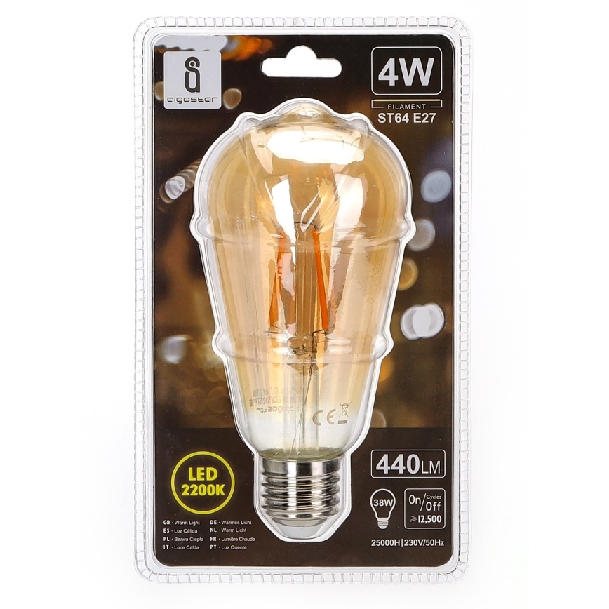 LED bulb ST64 E27/4W/230V 2200K - Aigostar