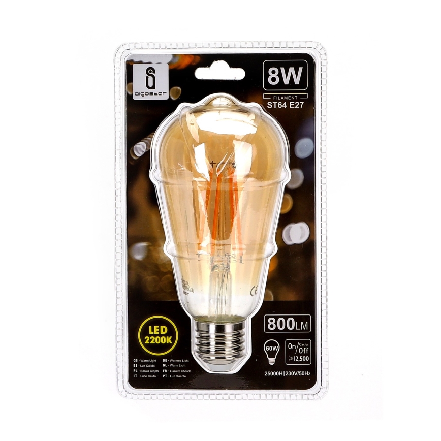 LED bulb ST64 E27/8W/230V 2200K - Aigostar