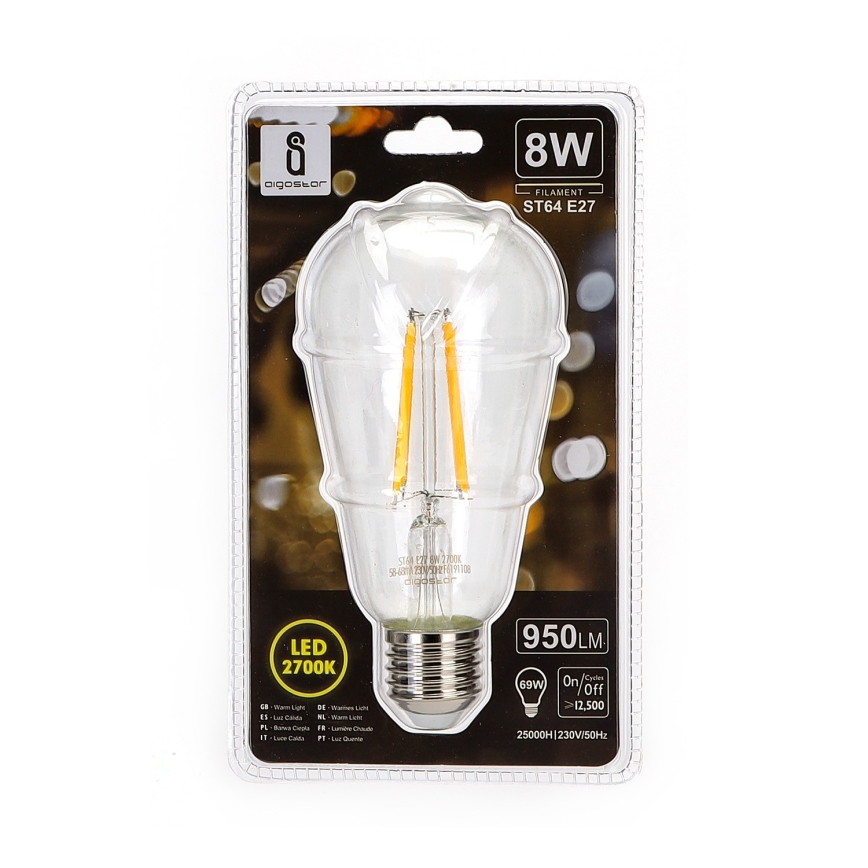 LED bulb ST64 E27/8W/230V 2700K - Aigostar
