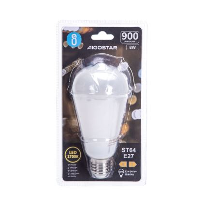 LED Bulb ST64 E27/8W/230V 2700K - Aigostar