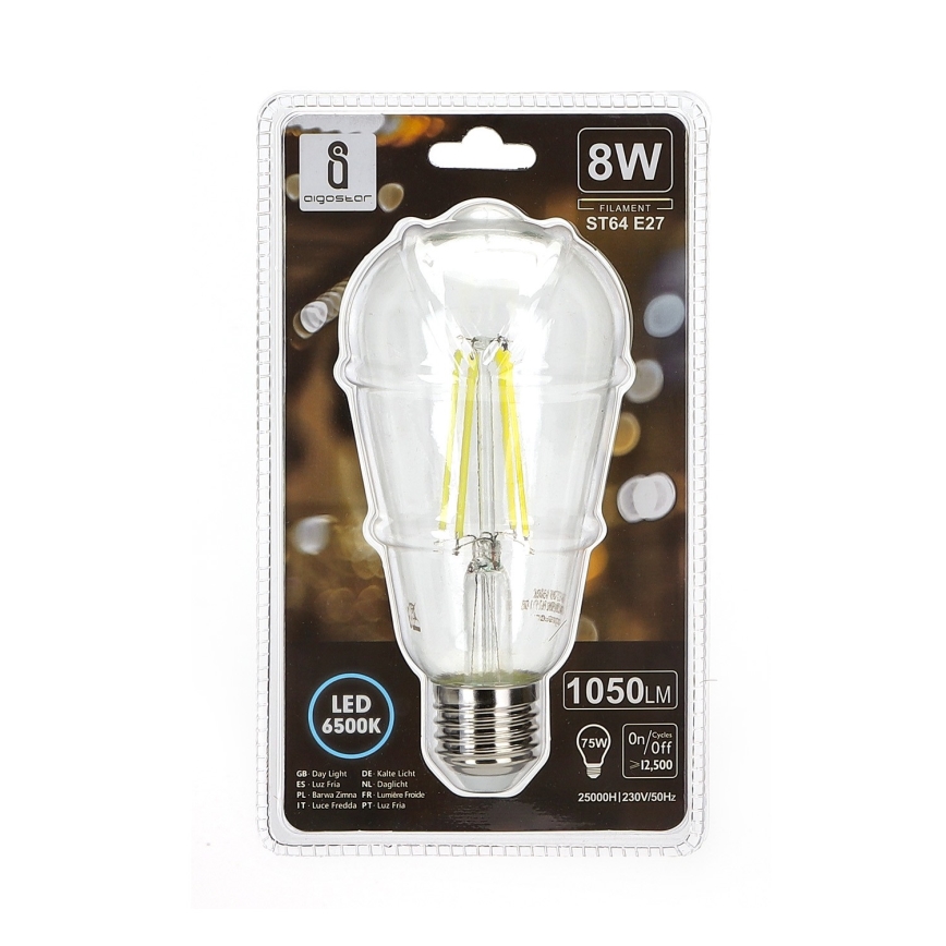 LED bulb ST64 E27/8W/230V 6500K - Aigostar