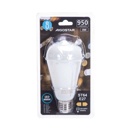 LED Bulb ST64 E27/8W/230V 6500K - Aigostar