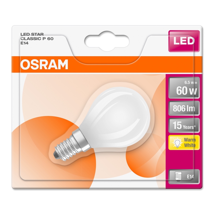 LED Bulb STAR E14/6,5W/230V 2700K - Osram