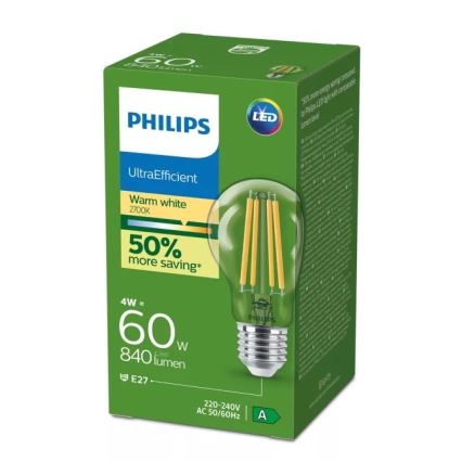 LED Bulb ULTRAEFFICIENT VINTAGE Philips E27/4W/230V 2700K
