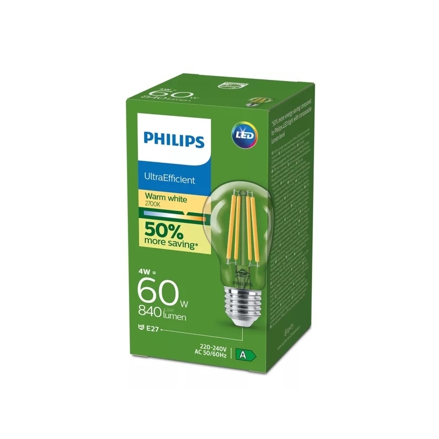 LED Bulb ULTRAEFFICIENT VINTAGE Philips E27/4W/230V 2700K