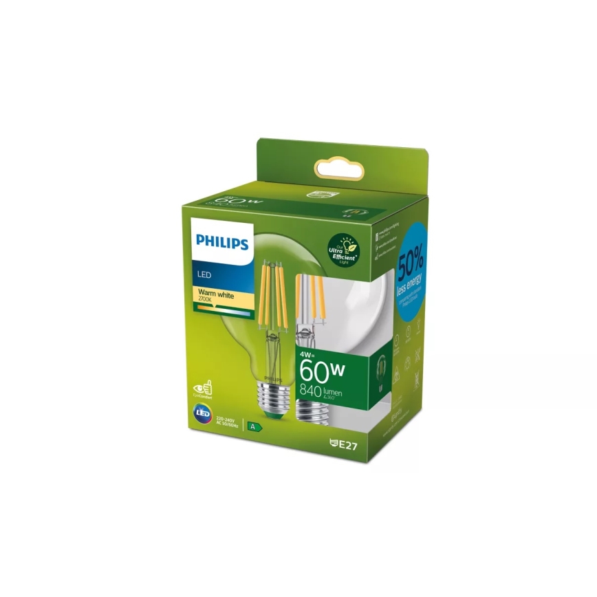 LED Bulb ULTRAEFFICIENT VINTAGE Philips G95 E27/4W/230V 2700K