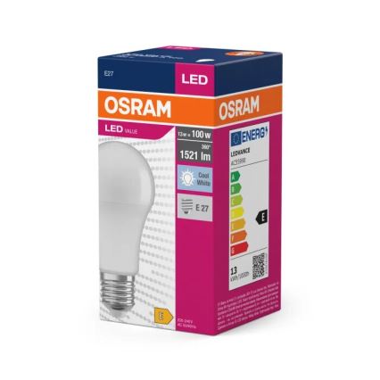 LED Bulb VALUE A100 E27/13W/230V 4000K - Osram