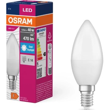 LED Bulb VALUE B40 E14/4,9W/230V 6500K - Osram