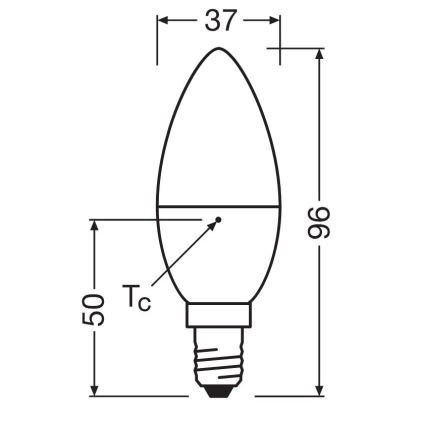 LED Bulb VALUE B40 E14/4,9W/230V 6500K - Osram