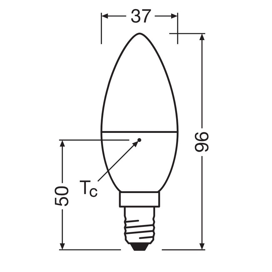 LED Bulb VALUE B40 E14/4,9W/230V 6500K - Osram