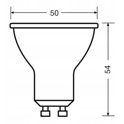 LED Bulb VALUE PAR16 GU10/4,5W/230V 2700K 120° black - Ledvance
