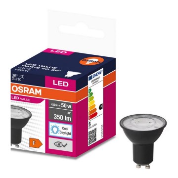 LED Bulb VALUE PAR16 GU10/4,5W/230V 4000K 36° black - Osram