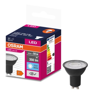 LED Bulb VALUE PAR16 GU10/4,5W/230V 6500K 36° black - Osram