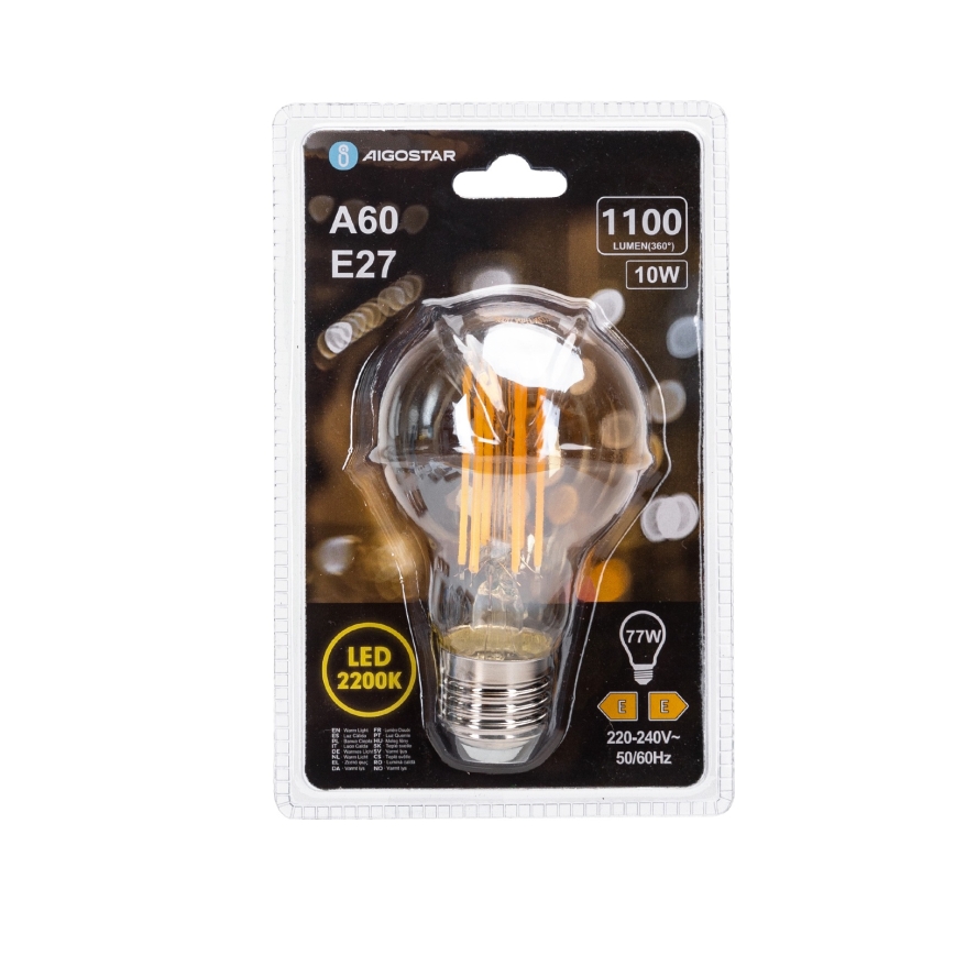 LED Bulb Vintage A60 E27/10W/230V 2200K - Aigostar