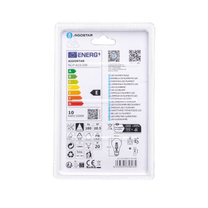 LED Bulb Vintage A60 E27/10W/230V 2200K - Aigostar