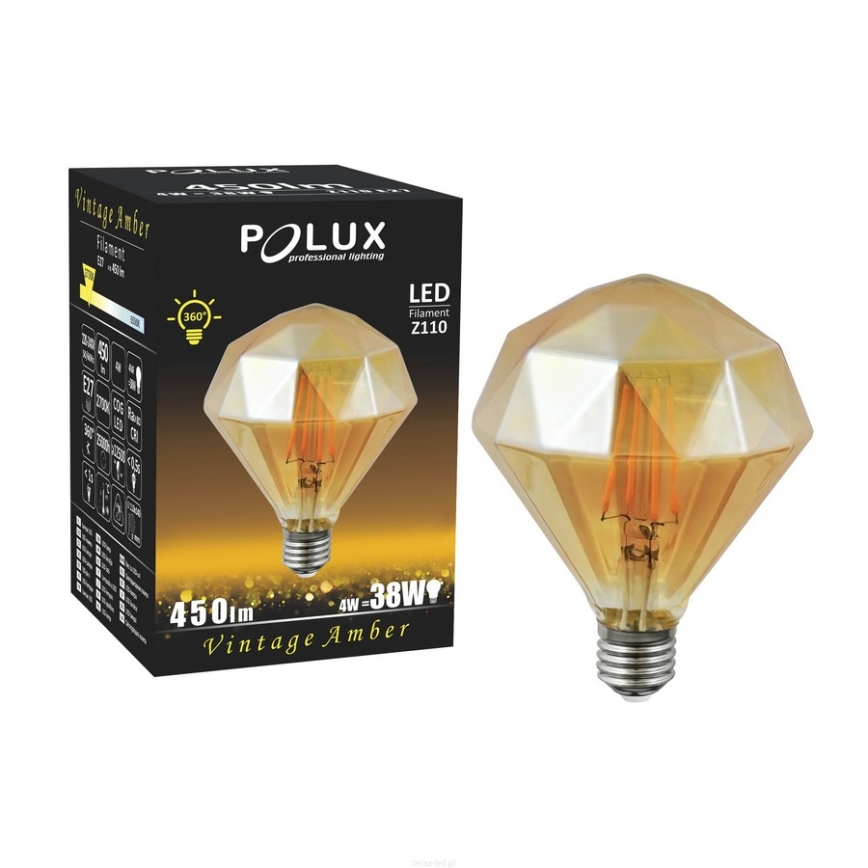 LED bulb VINTAGE AMBER E27/4W/230V 2700K
