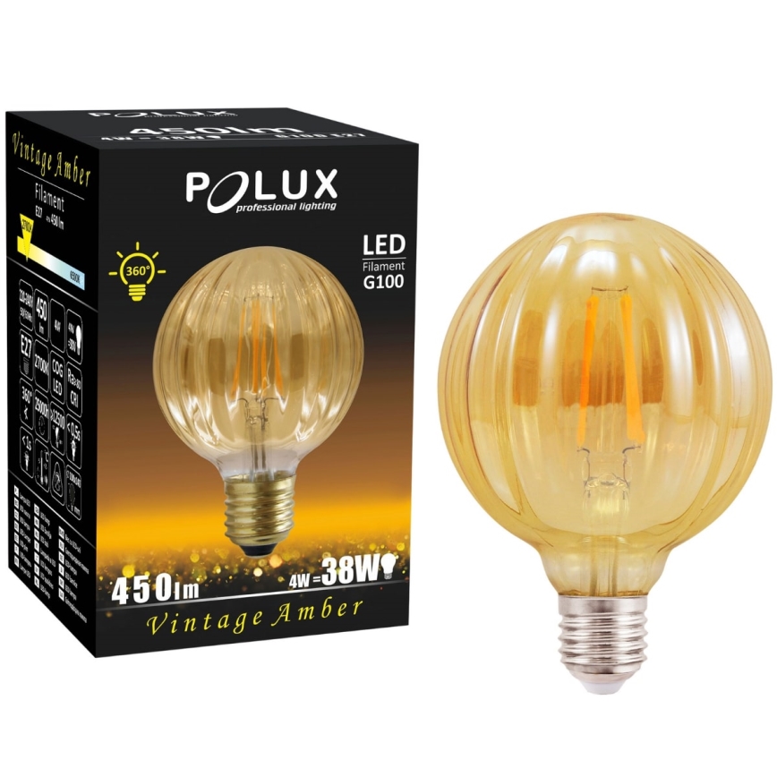 LED bulb VINTAGE AMBER E27/4W/230V G100 2700K