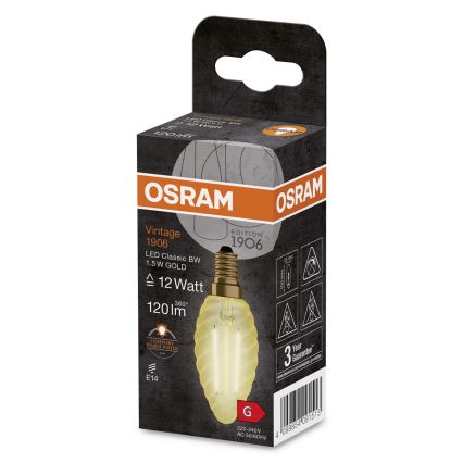 LED Bulb VINTAGE E14/1,5W/230V 2400K - Osram