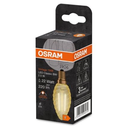 LED Bulb VINTAGE E14/2,5W/230V 2400K - Osram