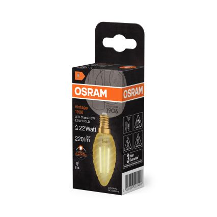 LED Bulb Vintage Filament E14/2.5W/230V 2400K - Osram