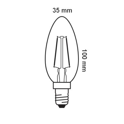LED Bulb Vintage Filament E14/2.5W/230V 2400K - Osram