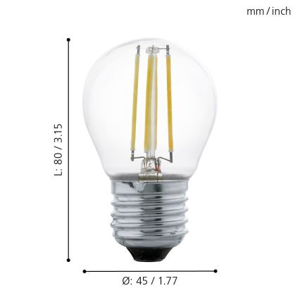 LED Bulb VINTAGE G45 E27/4W/230V 2700K - Eglo 11762