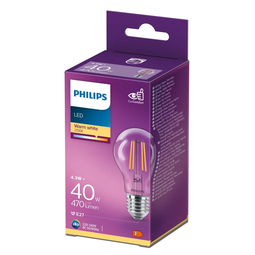 LED Bulb VINTAGE Philips A60 E27/4,3W/230V 2700K