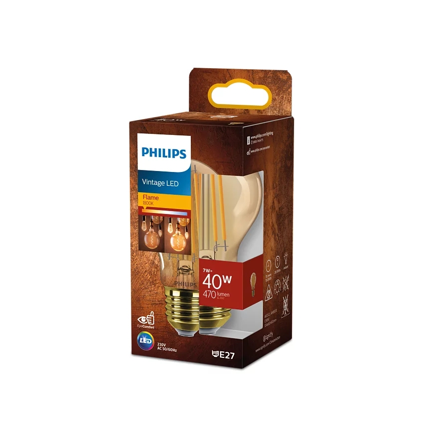 LED Bulb VINTAGE Philips A60 E27/7W/230V 1800K