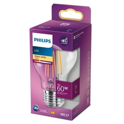 LED Bulb VINTAGE Philips A60 E27/7W/230V 2700K