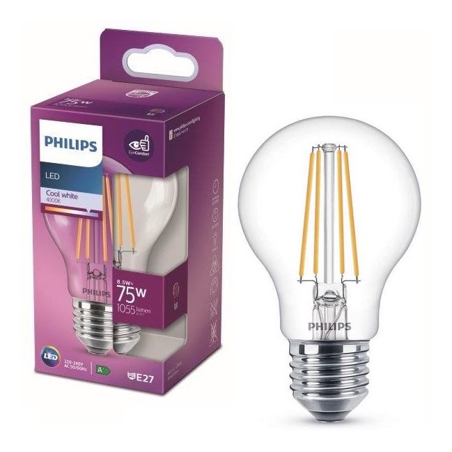 LED Bulb VINTAGE Philips A60 E27/8,5W/230V 4000K