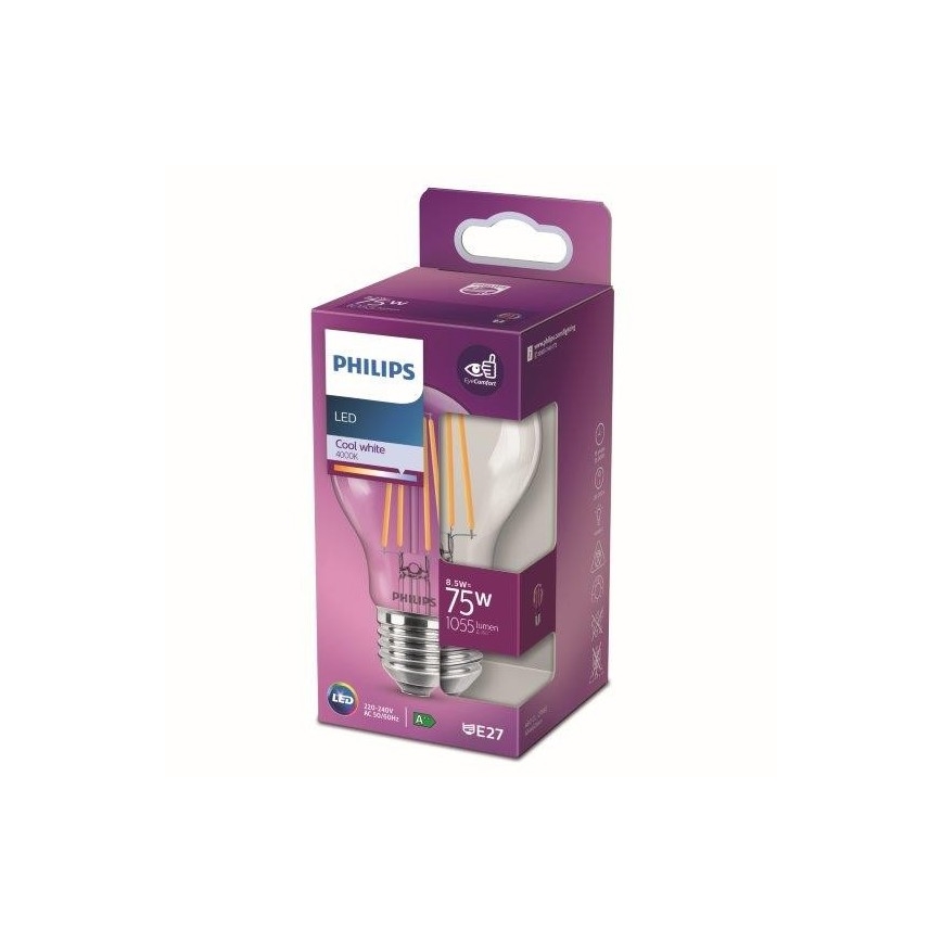 LED Bulb VINTAGE Philips A60 E27/8,5W/230V 4000K