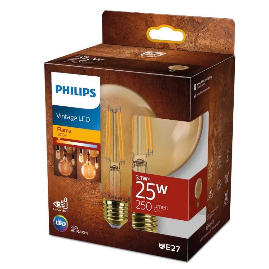 LED Bulb VINTAGE Philips G95 E27/3,1W/230V 1800K