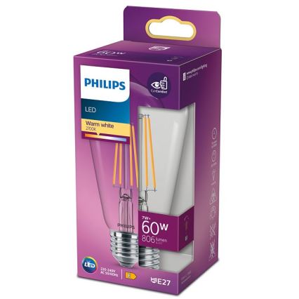 LED Bulb VINTAGE Philips ST64 E27/7W/230V 2700K