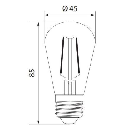LED Bulb VINTAGE ST45 E27/1W/230V 3000K -  Brilagi